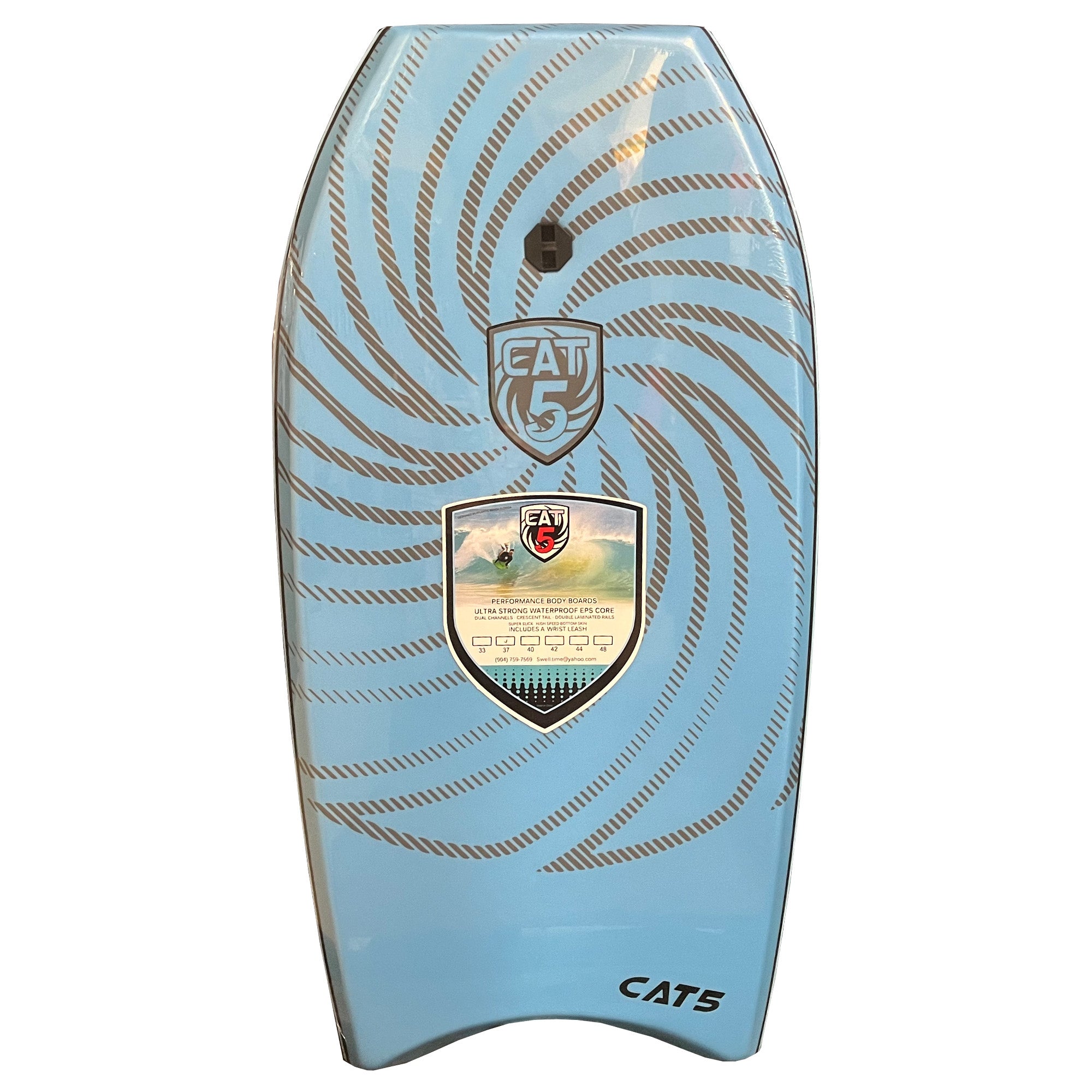 Cat 5 Original 45" Bodyboard w/ Leash - Blue