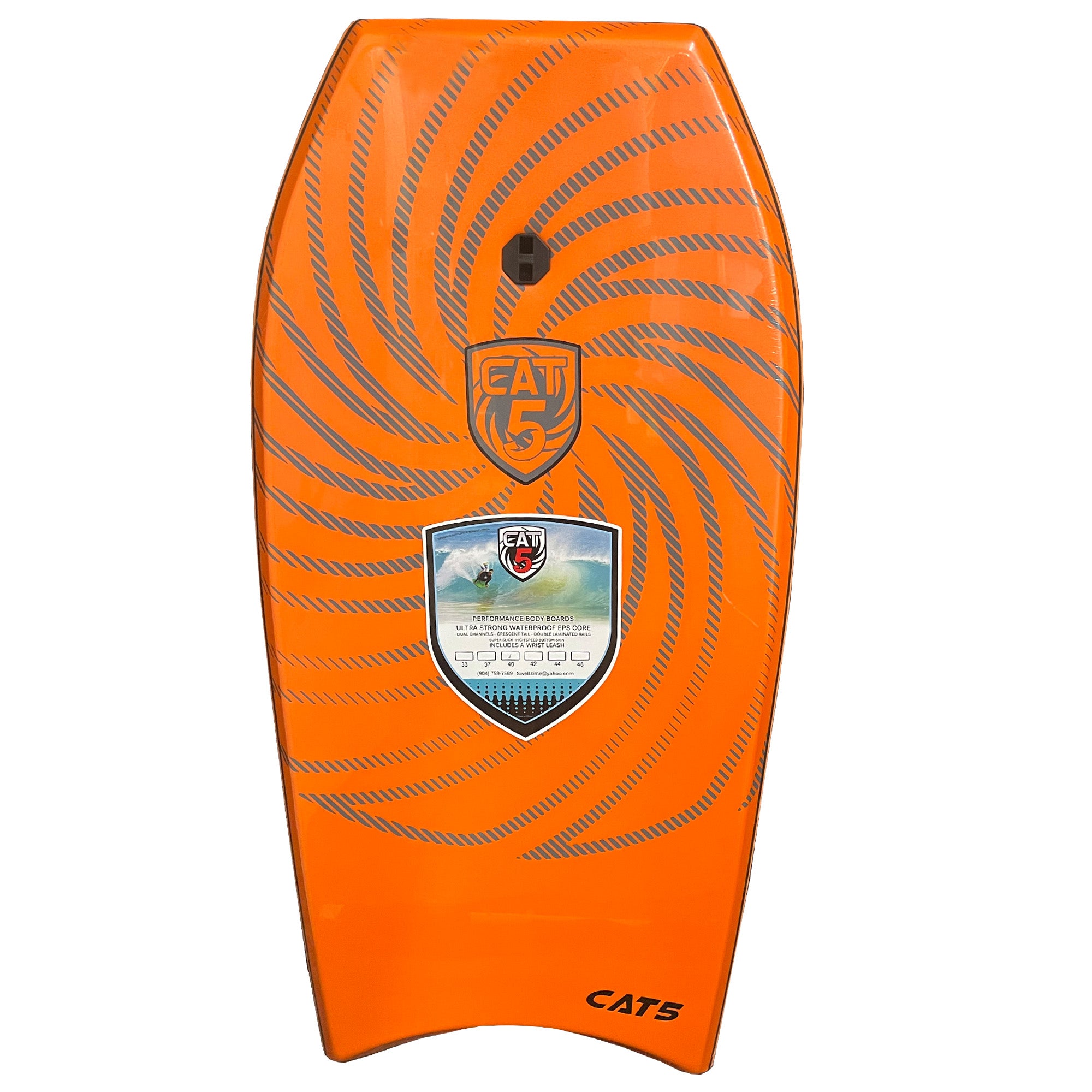 Cat 5 Original 37" Bodyboard w/ Leash - Orange