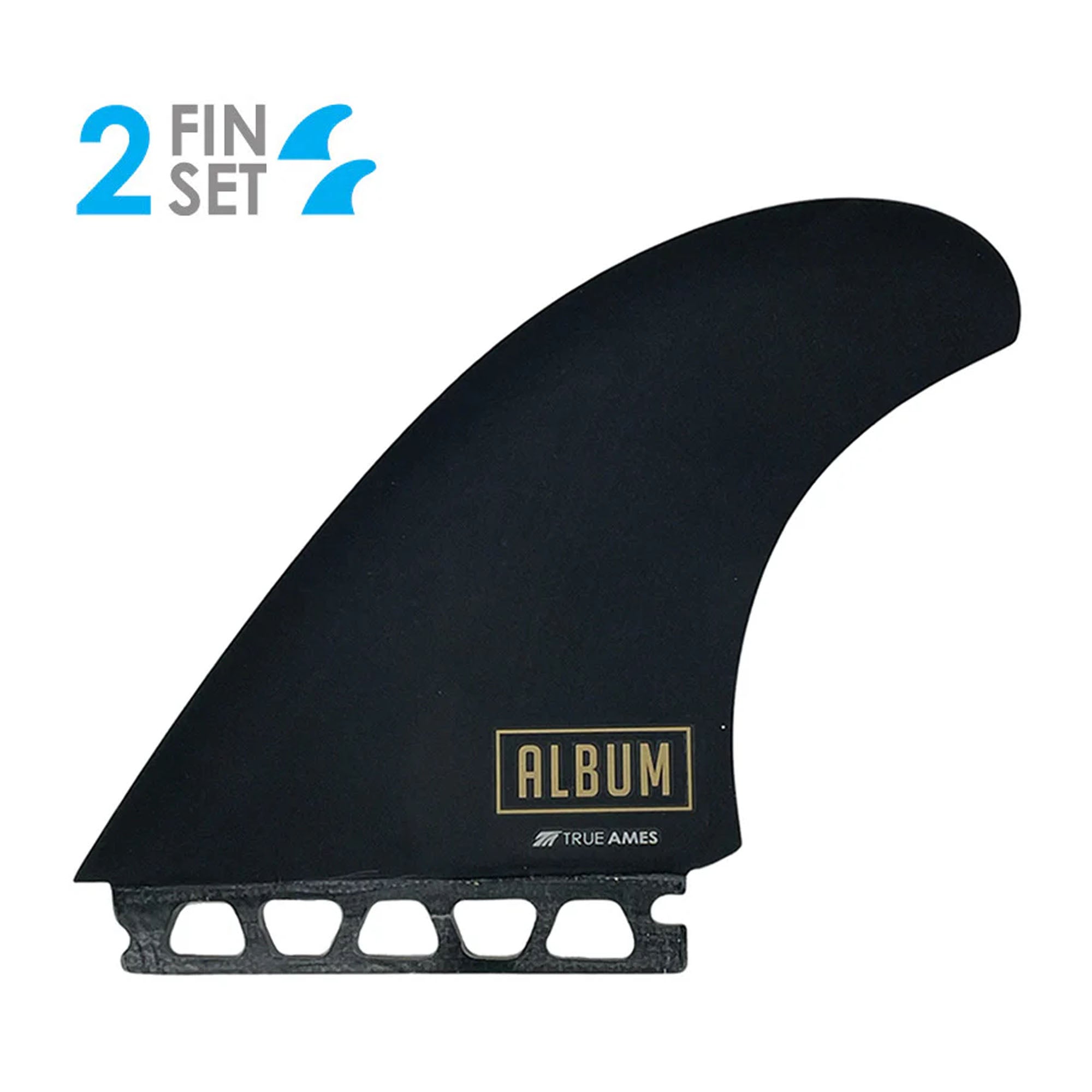 True Ames Album Twin Futures Surfboard Fins - Black