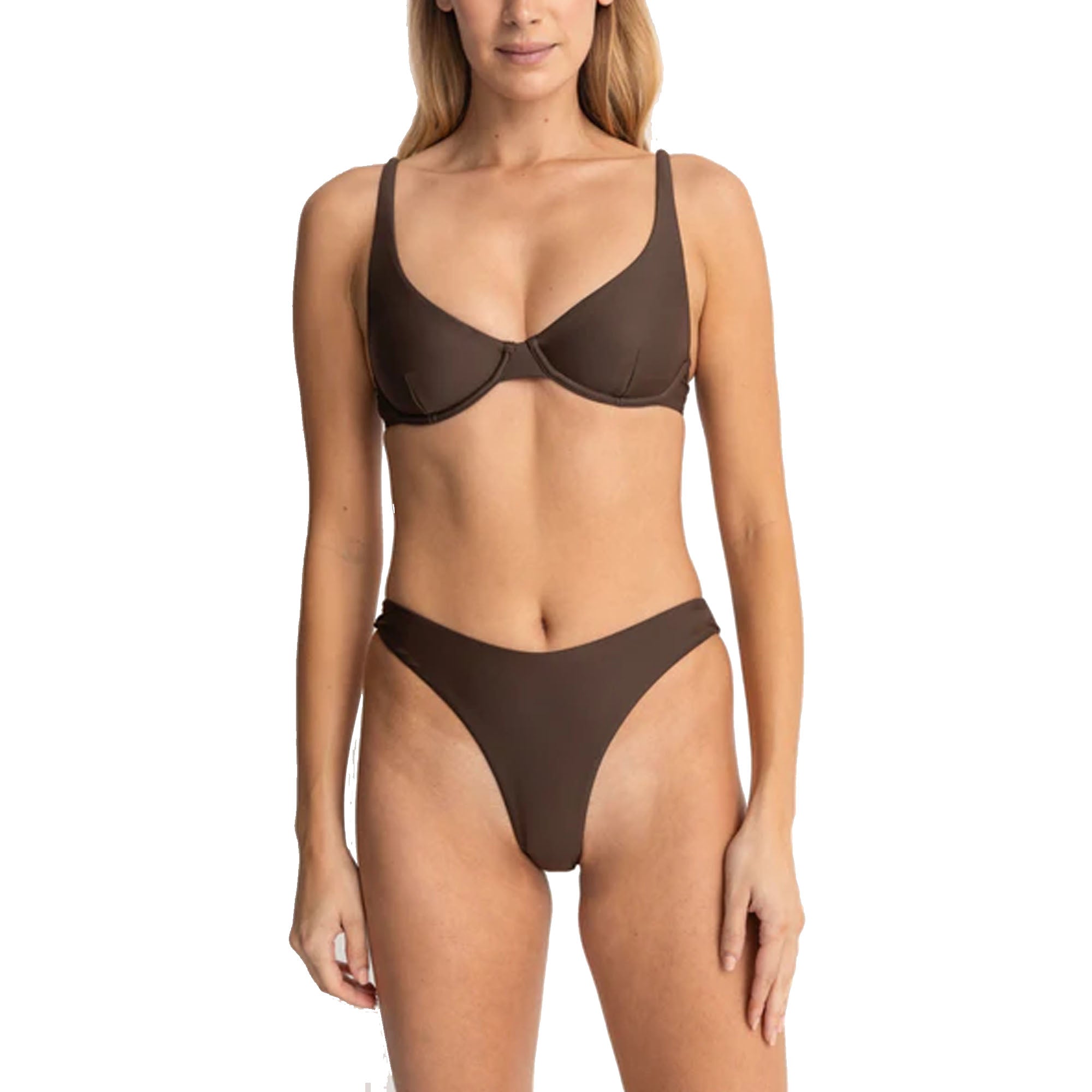 Rhythm Classic Underwire 2024 Women's Bikini Top - Chocolate