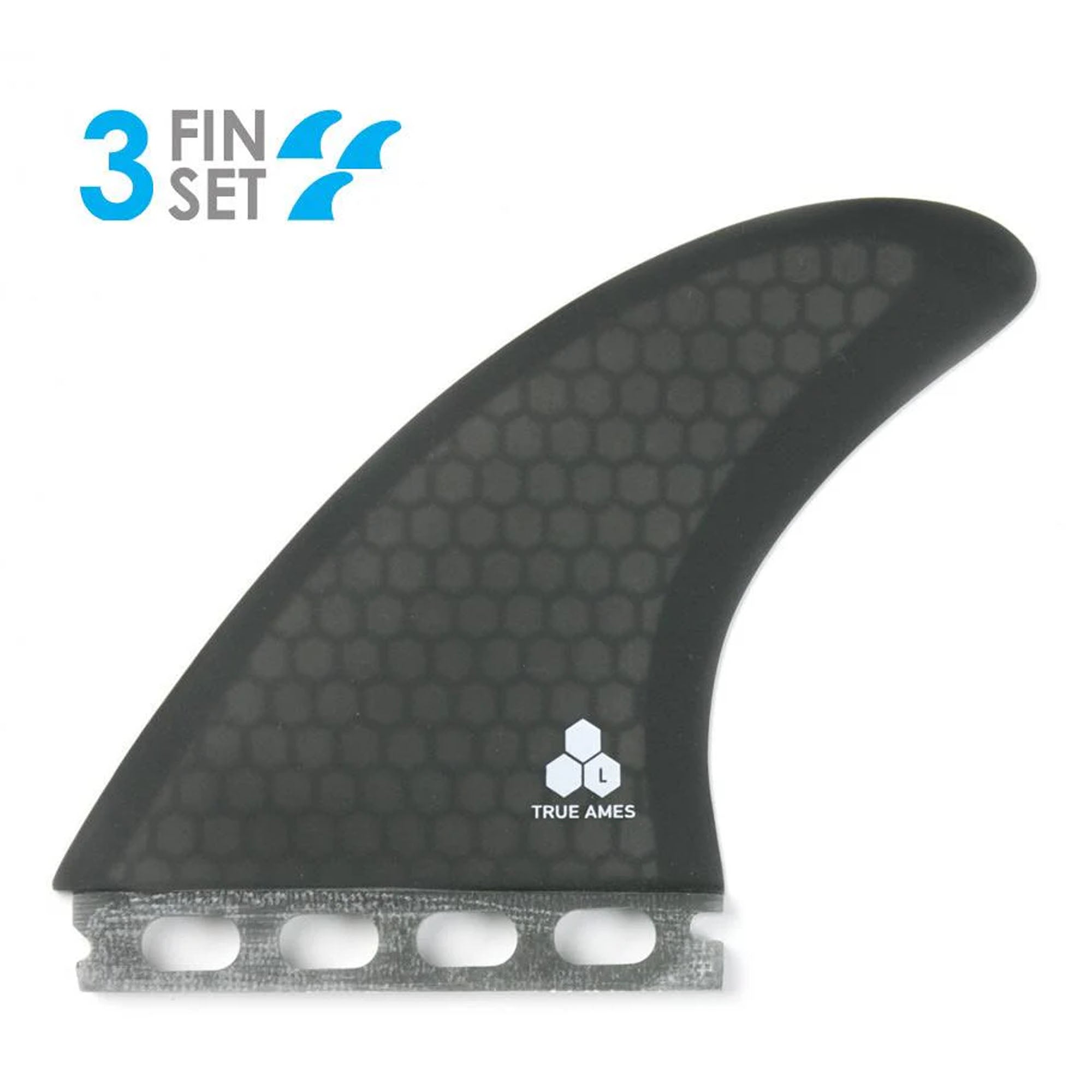True Ames Channel Islands Futures Tri Surfboard Fins - Large/Smoke Hexcore