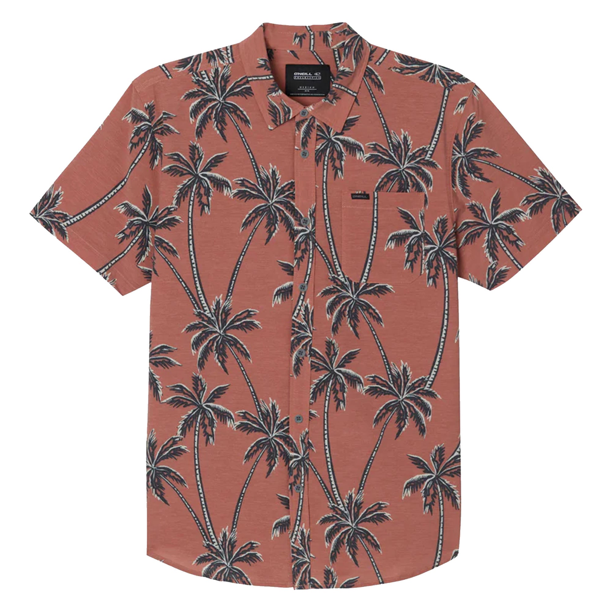 O'Neill Trvlr UPF Transverse Standard Men's S/S Dress Shirt - Clay