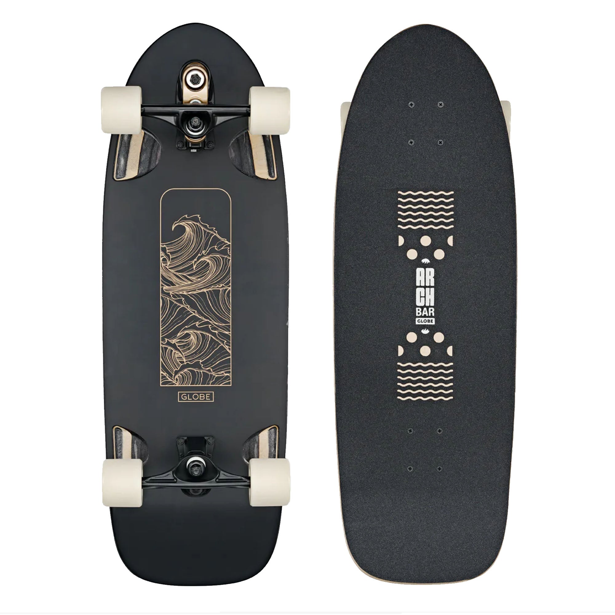Globe Walrus 31'' Complete Longboard Skateboard - Black/Peaking