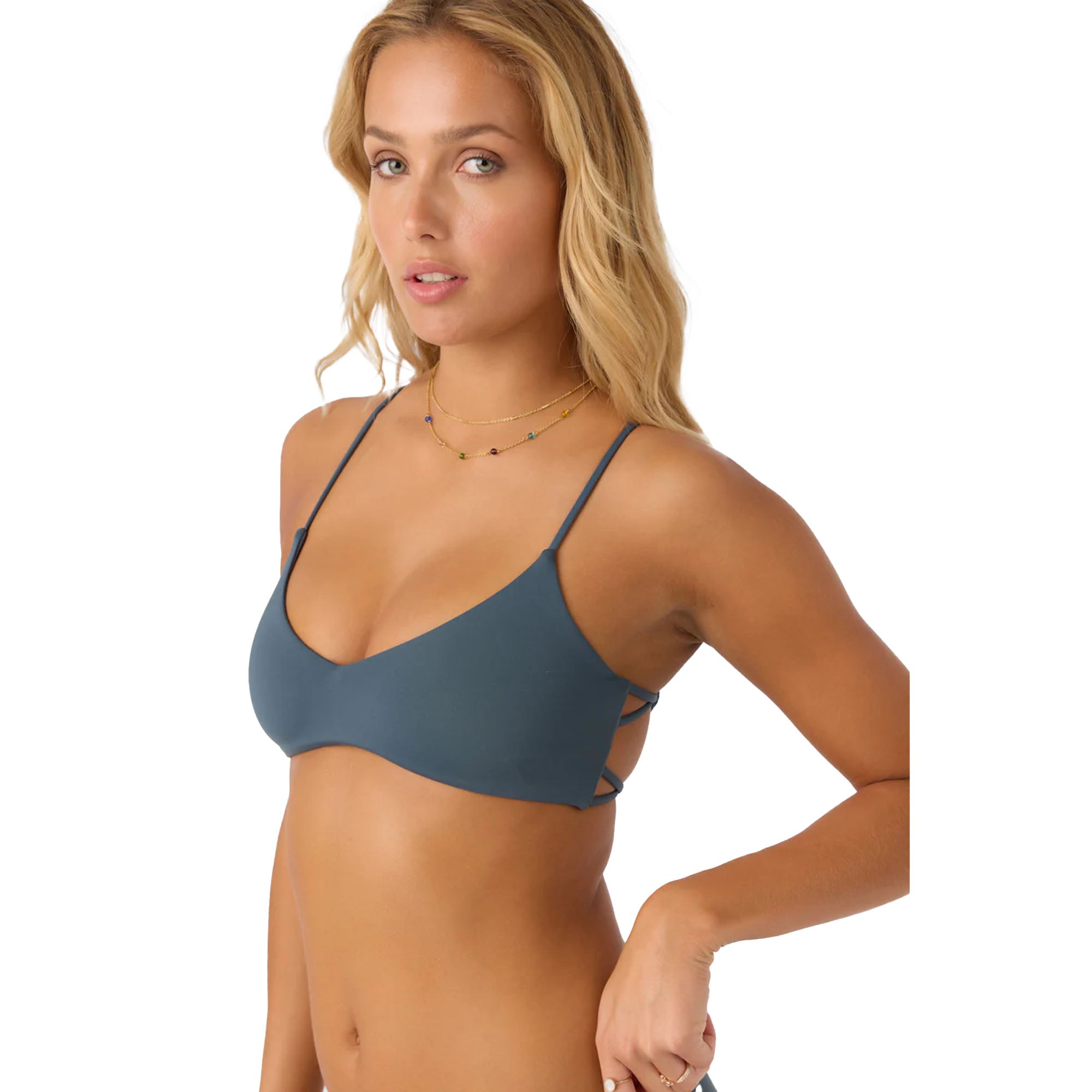 O'Neill Saltwater Solids Huntington Bralette Women's Bikini Top - Slate