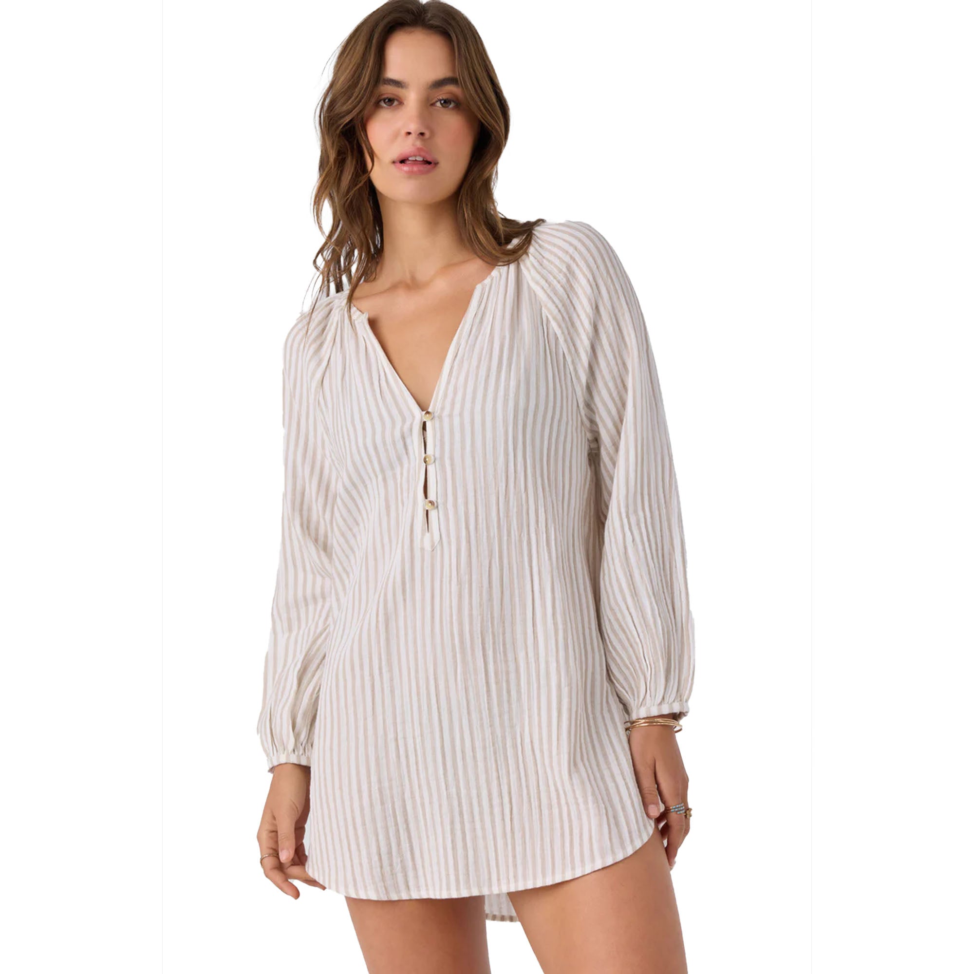 O'Neill Krysten Tunic Stripe Women's Dress - Simply Taupe