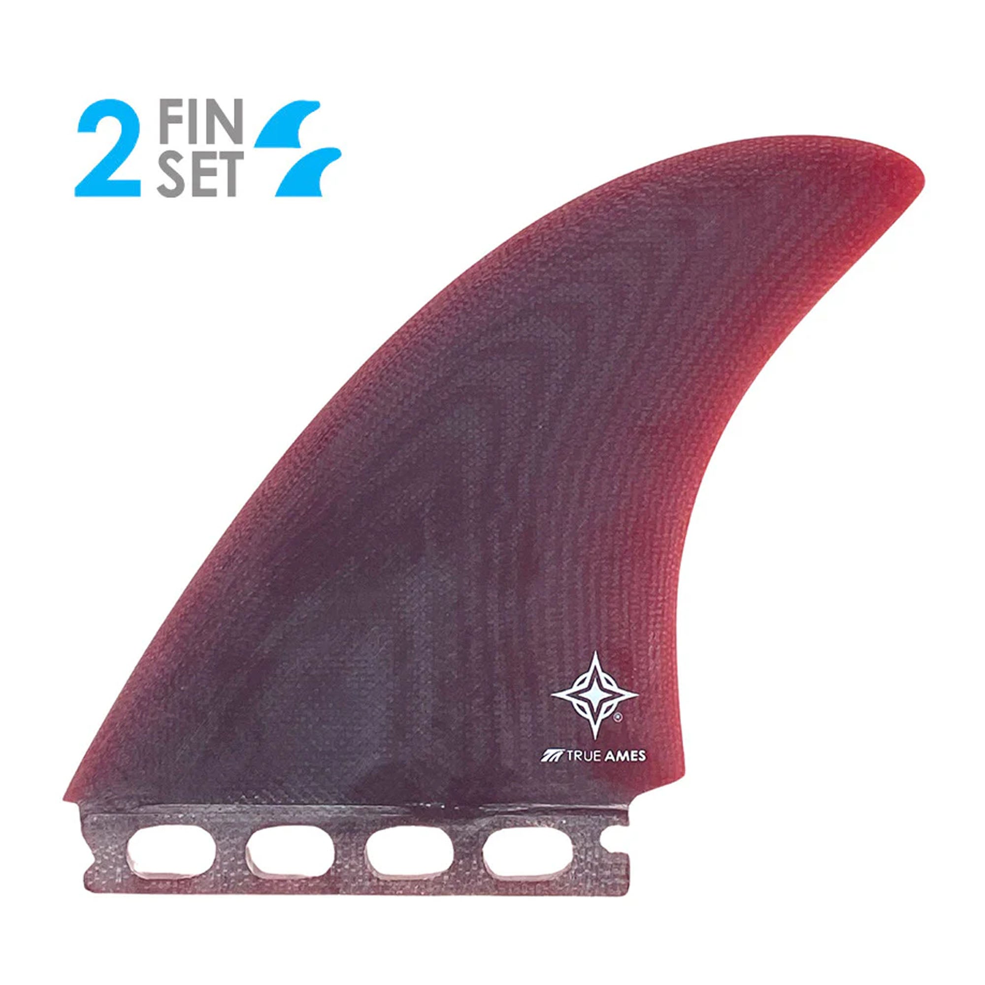 True Ames Wayne Rich Twin Futures Surfboard Fins - Red
