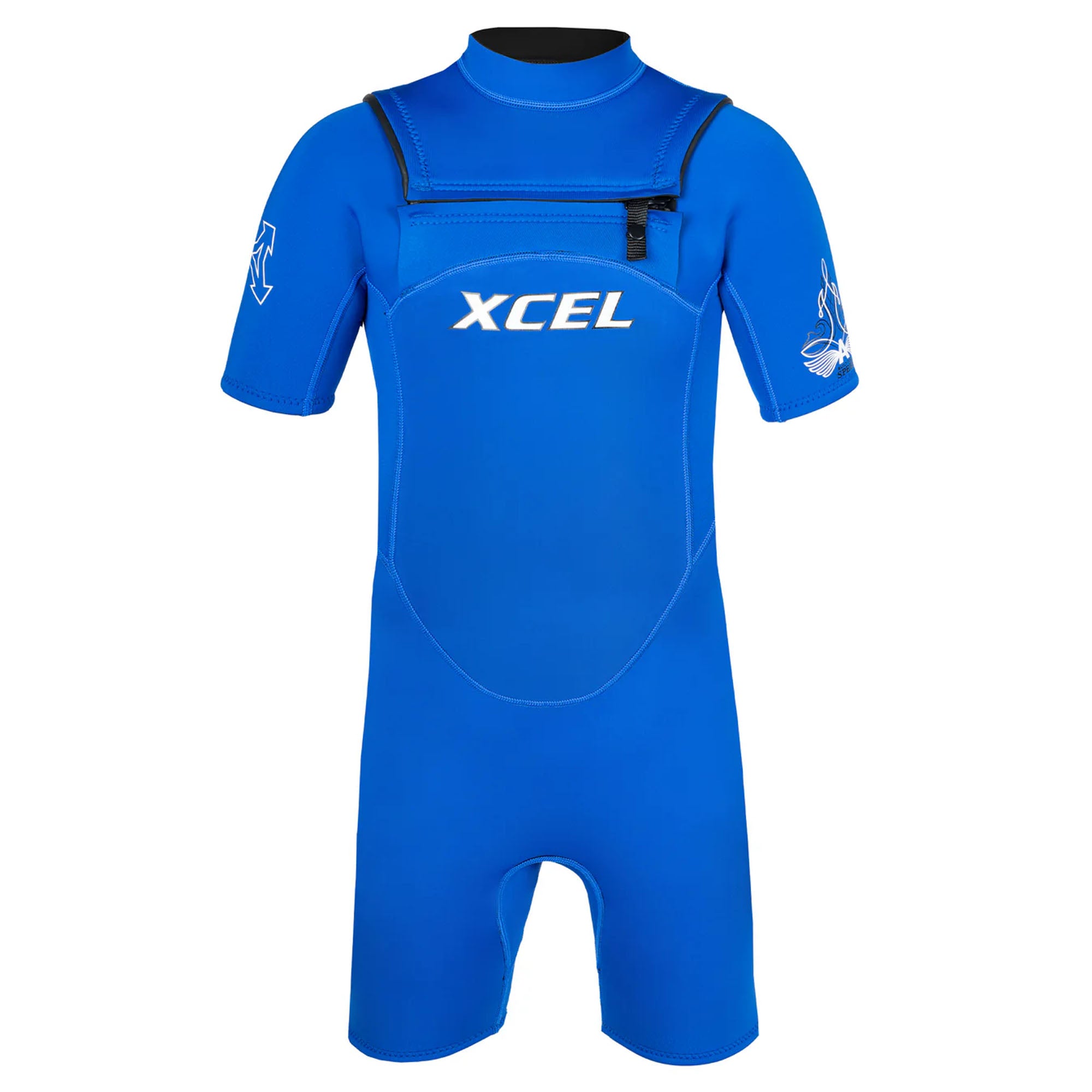 Xcel Archy's Garage 2mm Youth Boys S/S Spring Suit - Royal Blue