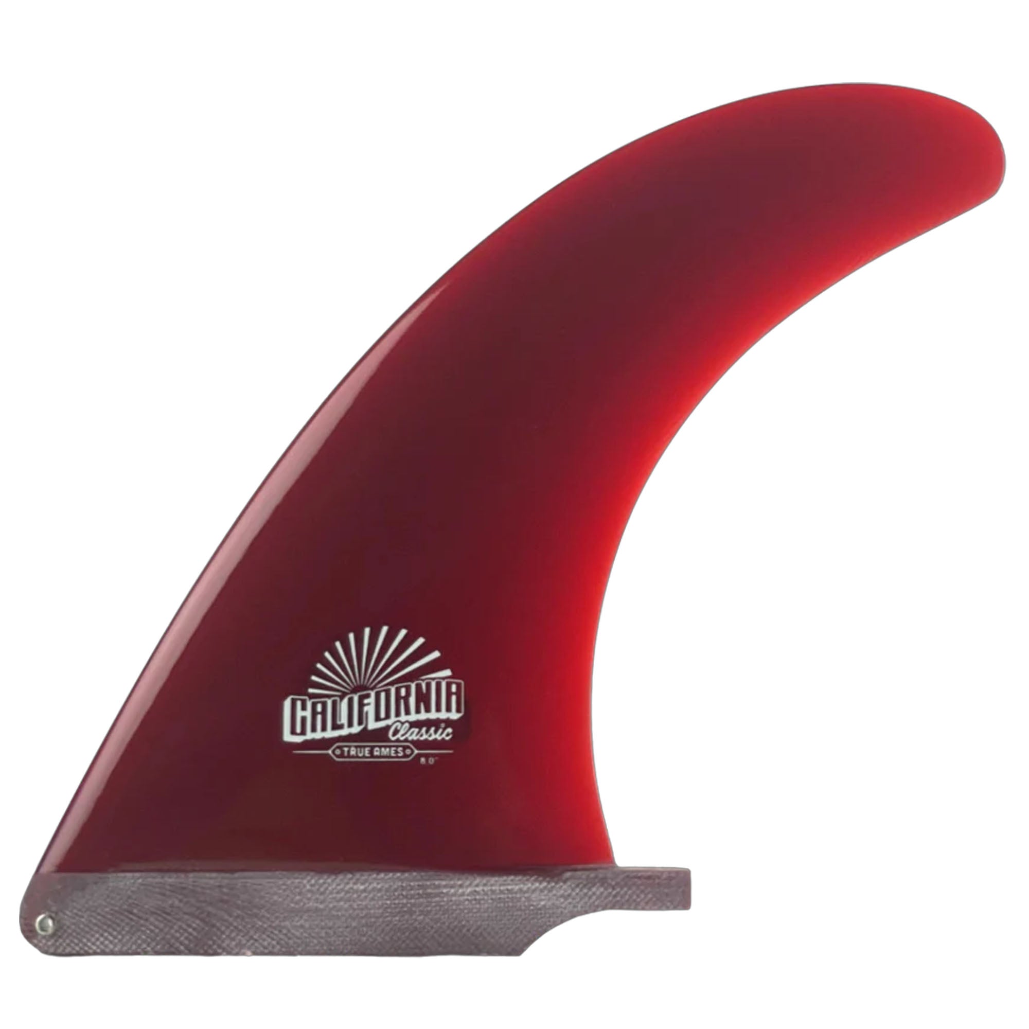 True Ames California Classic Longboard Fin - 7"/Red