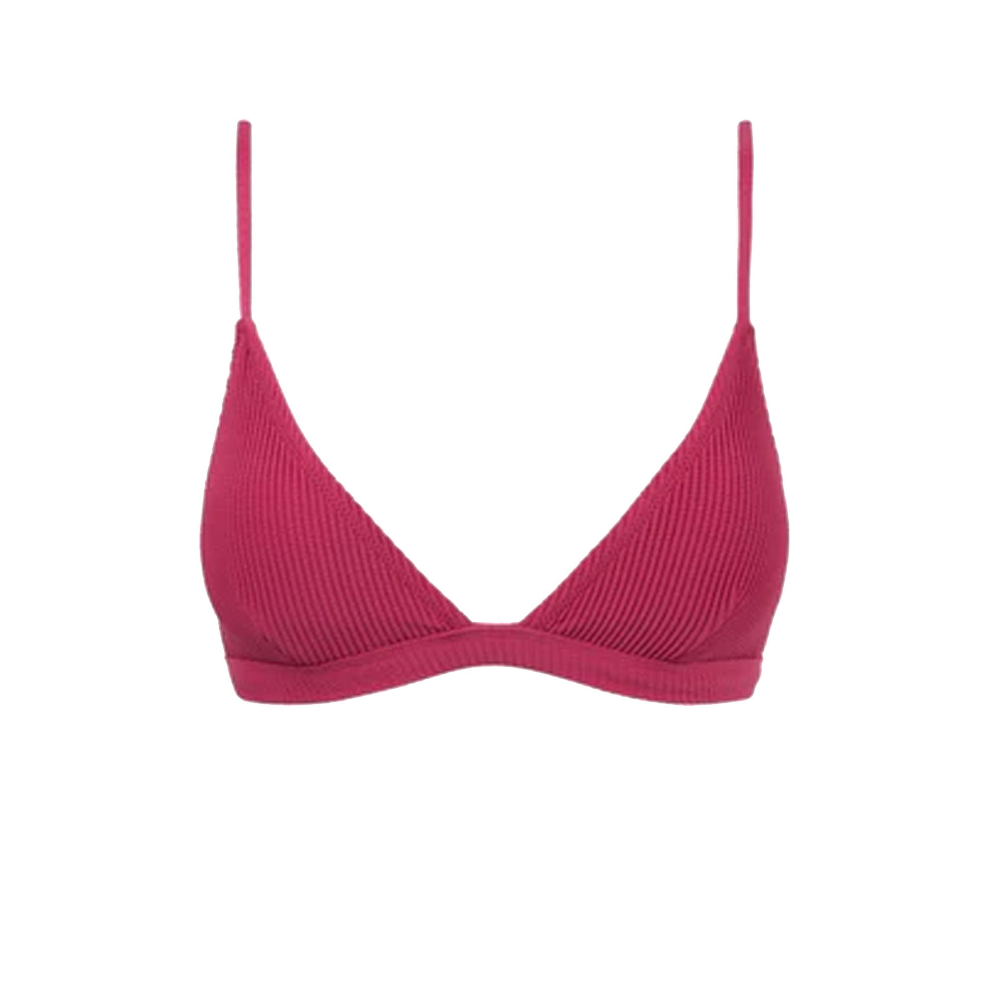 Rhythm Isla Rib Bralette Women's Bikini Top - Sangria