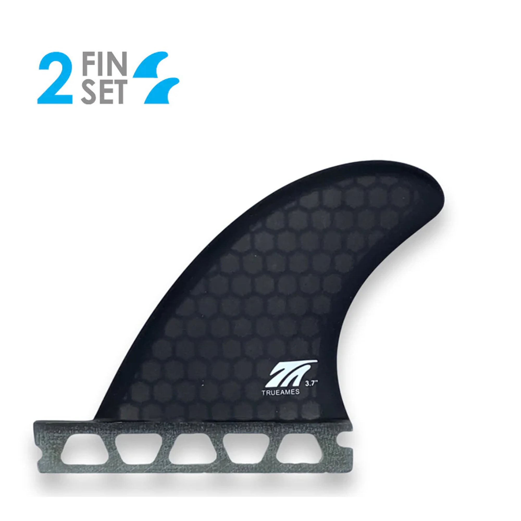 True Ames Side Bite Futures Twin 3.7" Fin Set - Smoke