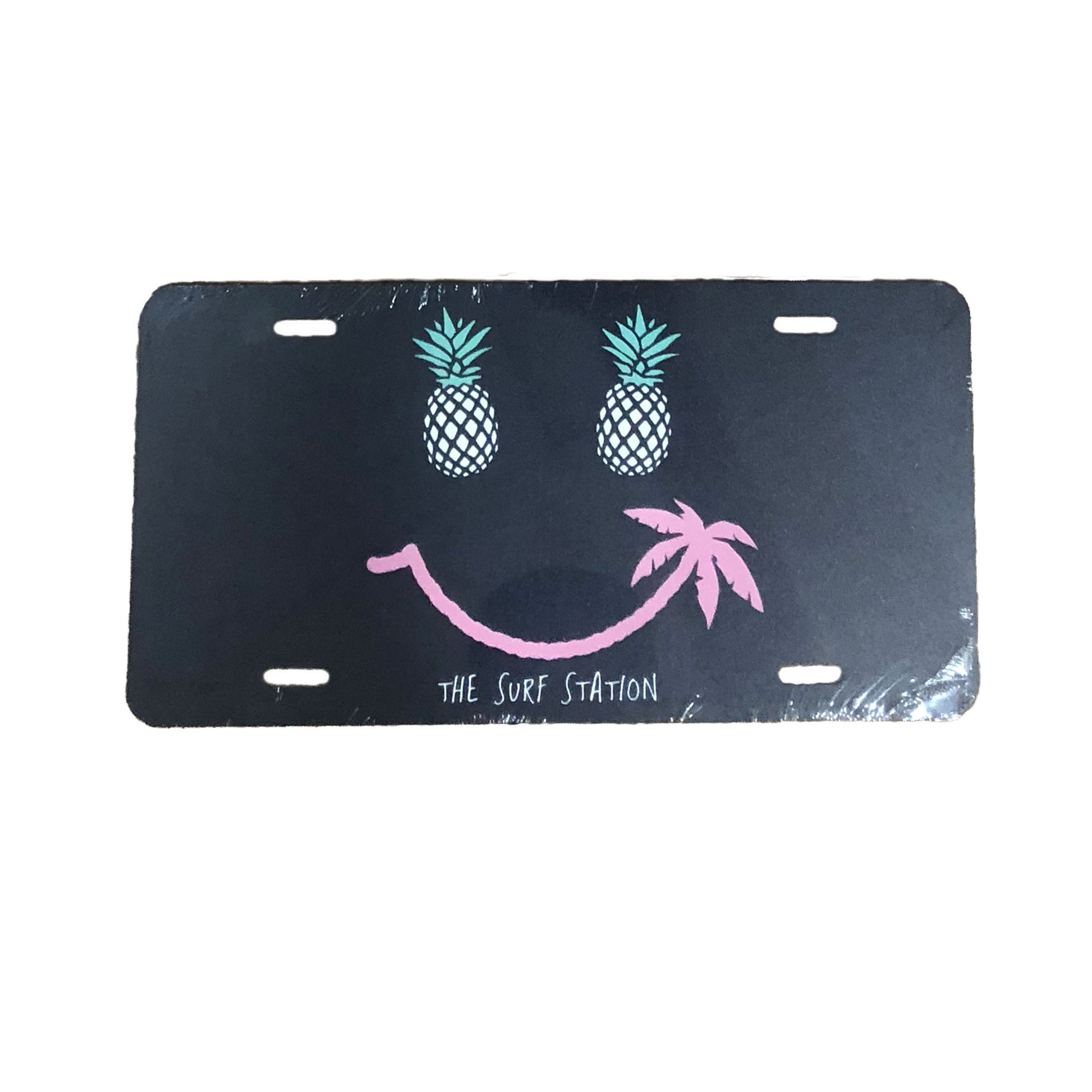 Surf Station License Plate - Pineapple Grin