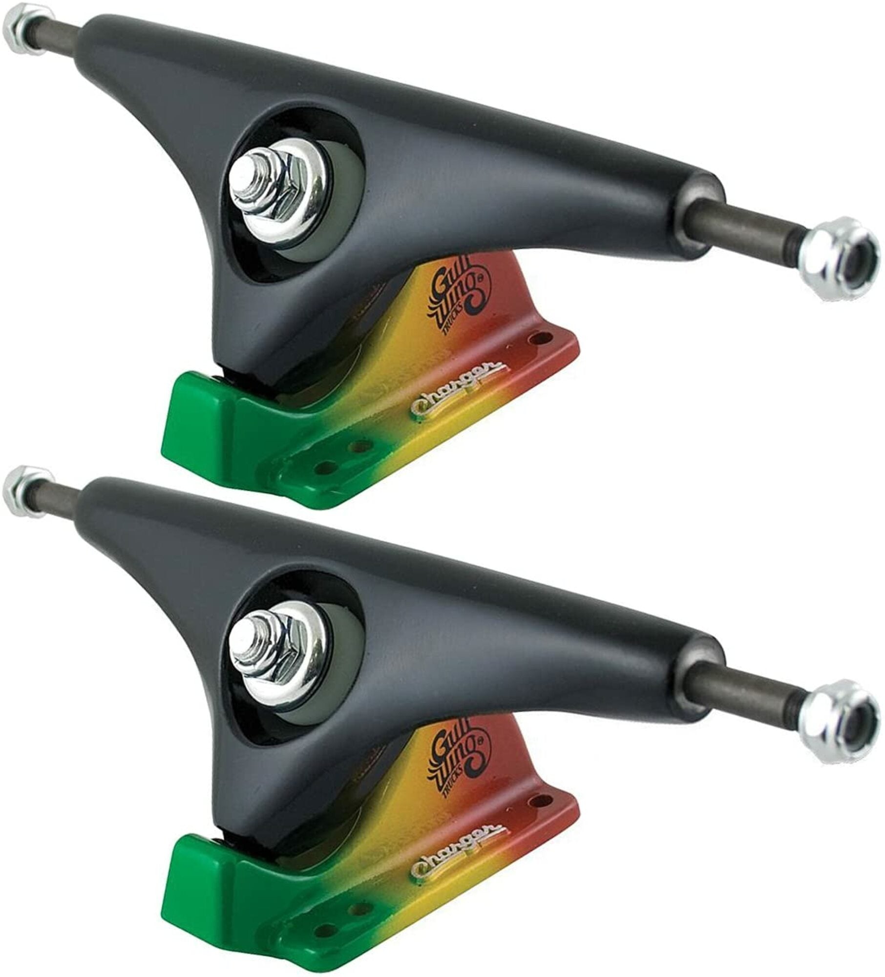 Gullwing Charger 228mm Skateboard Trucks - Black/Rasta