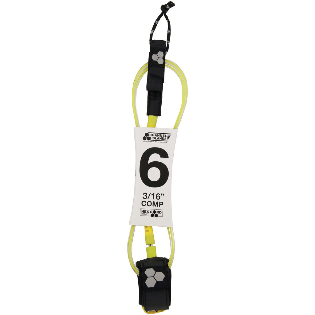 Channel Islands Hex Cord Standard 6' Surfboard Leash - Fluorescent Yellow