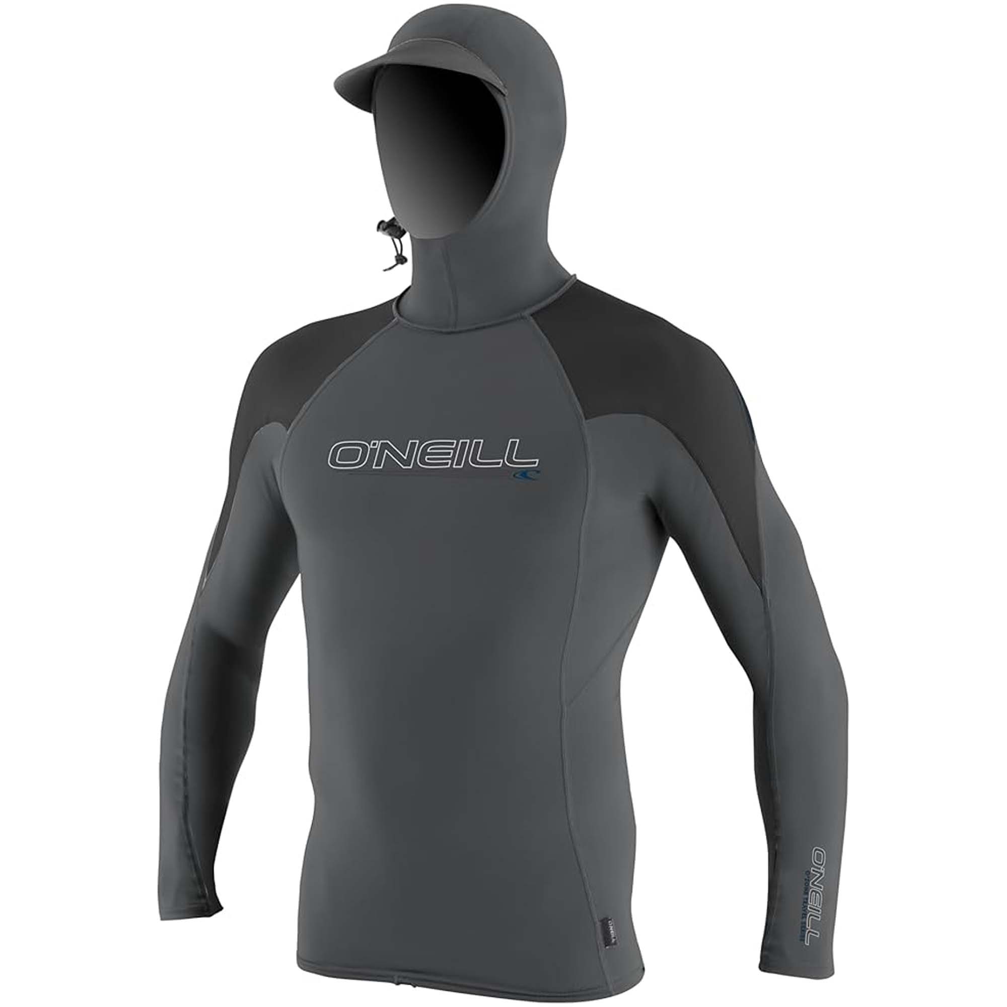 O'Neill Skins O'Zone Men's L/S Hooded Rashguard - Smoke/Raven