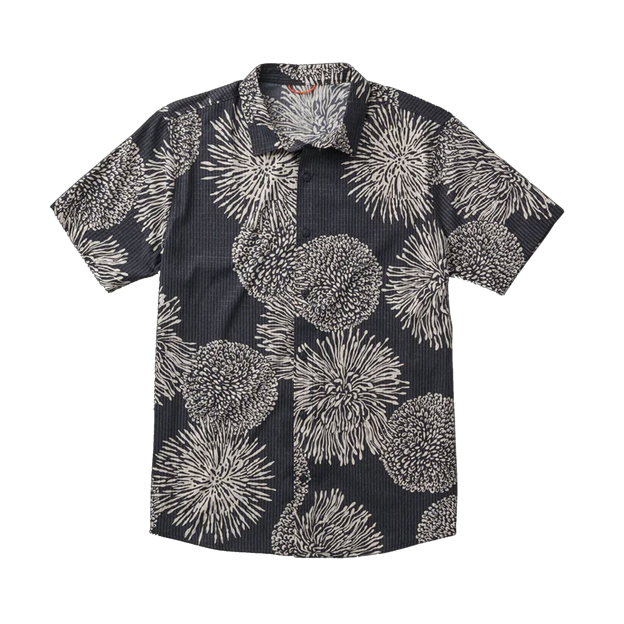 Roark Bless Up Breathable Stretch Men's Dess Shirt - Black Floral