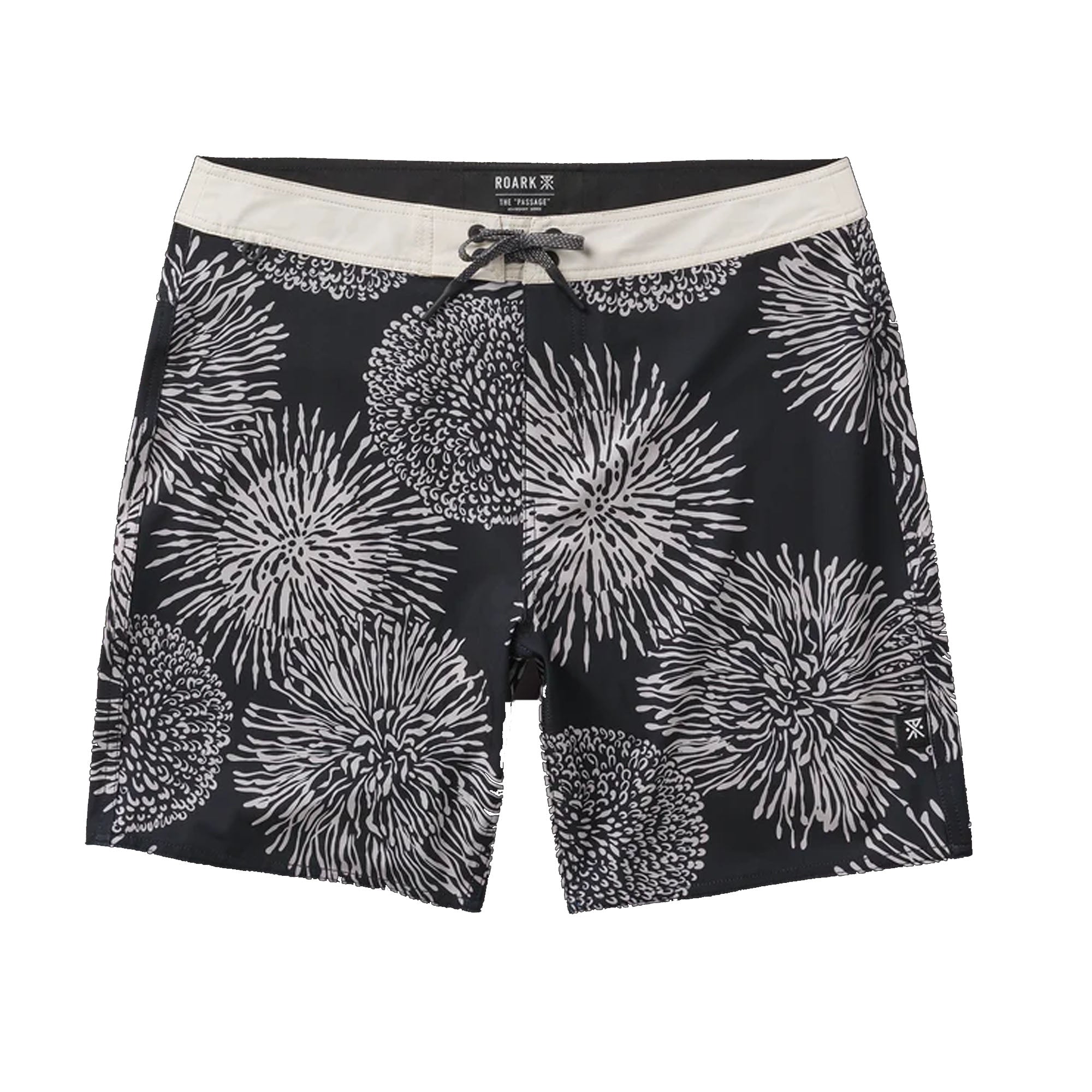 Roark Passage 18" Men's Boardshorts - Black Floral