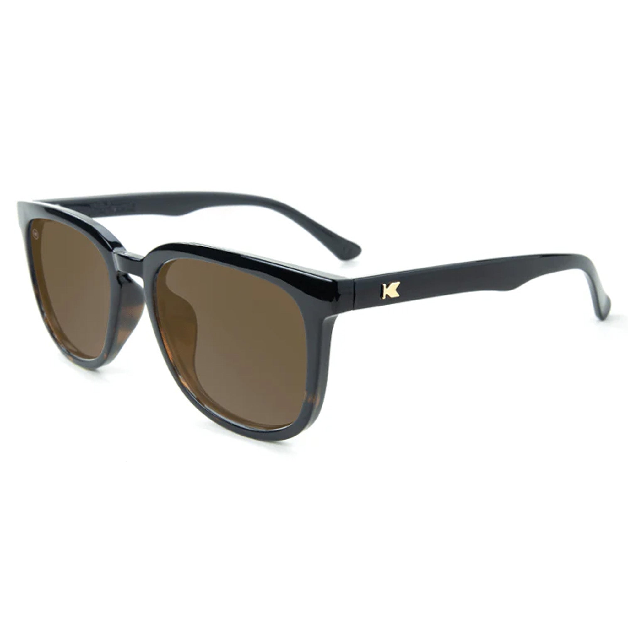Knockaround Paso Robles Women's Sunglasses - Glossy Black & Tortoise Shell Fade/Amber Polarized