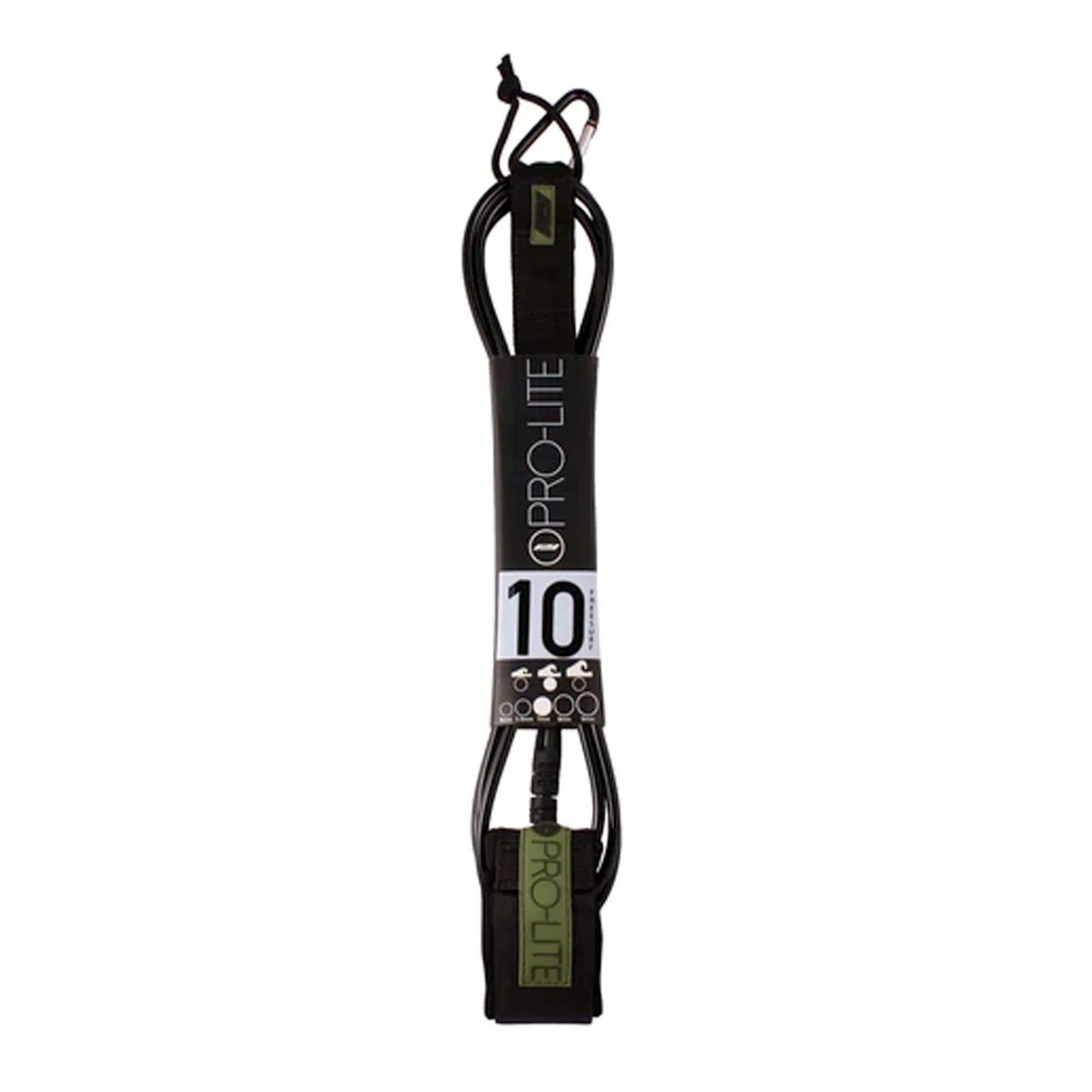 Pro-Lite Freesurf Longboard Ankle Surfboard Leash - 10'/Black