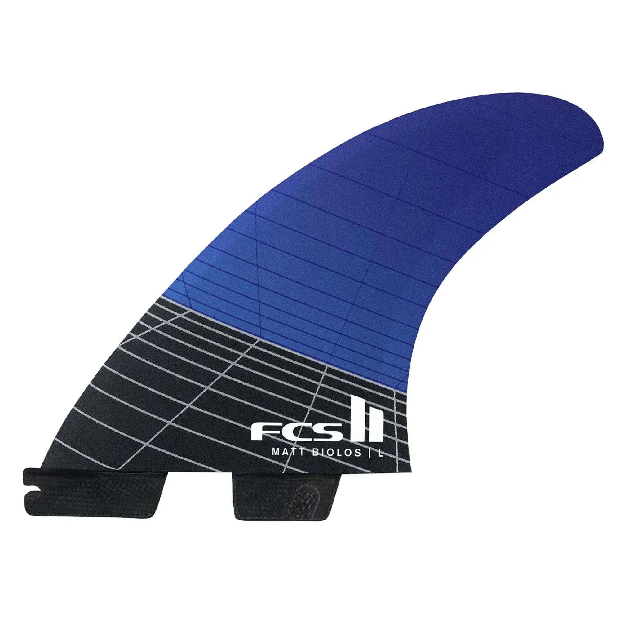 FCS II Lost MB PC Carbon Large Tri Surfboard Fins - Blue