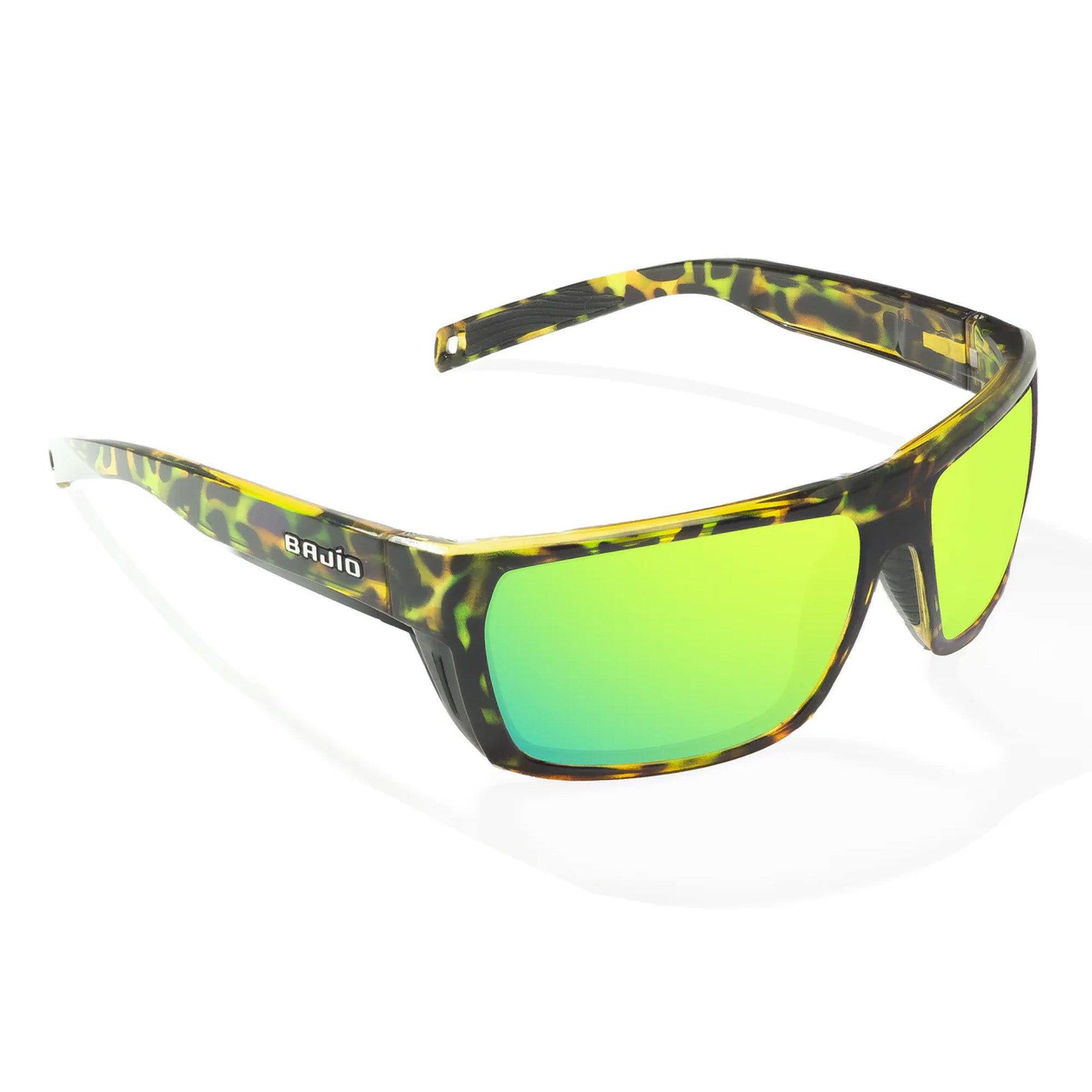 Bajio Palometa Medium Men's Sunglasses - Green Rock Gloss/Green Mirror Polarized