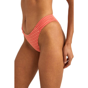Rhythm Lola Check Soft Side Holiday Women's Bikini Bottoms - Red