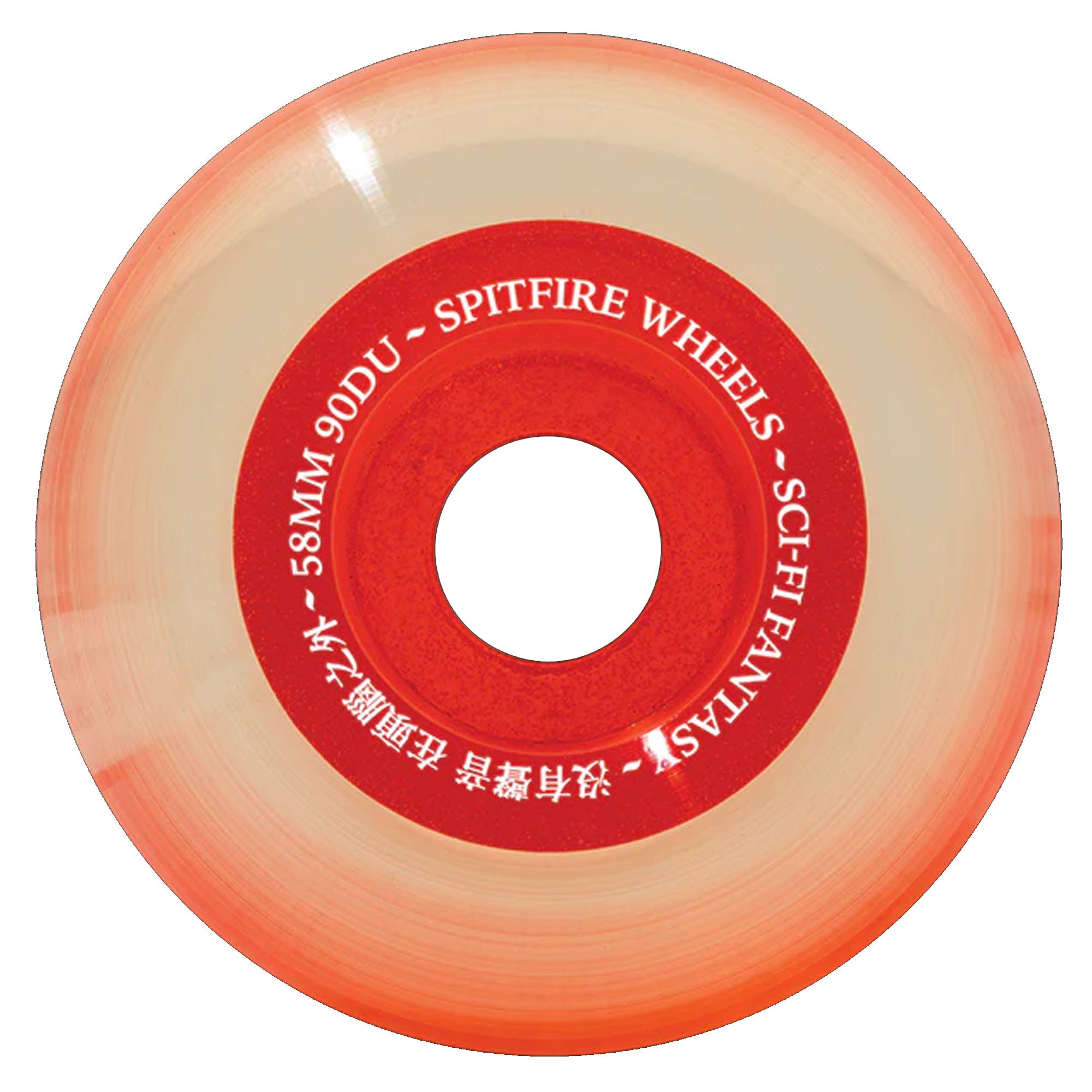Spitfire Sci-Fi Sapphires 90a Cruiser 58mm Skateboard Wheels - Clear Red