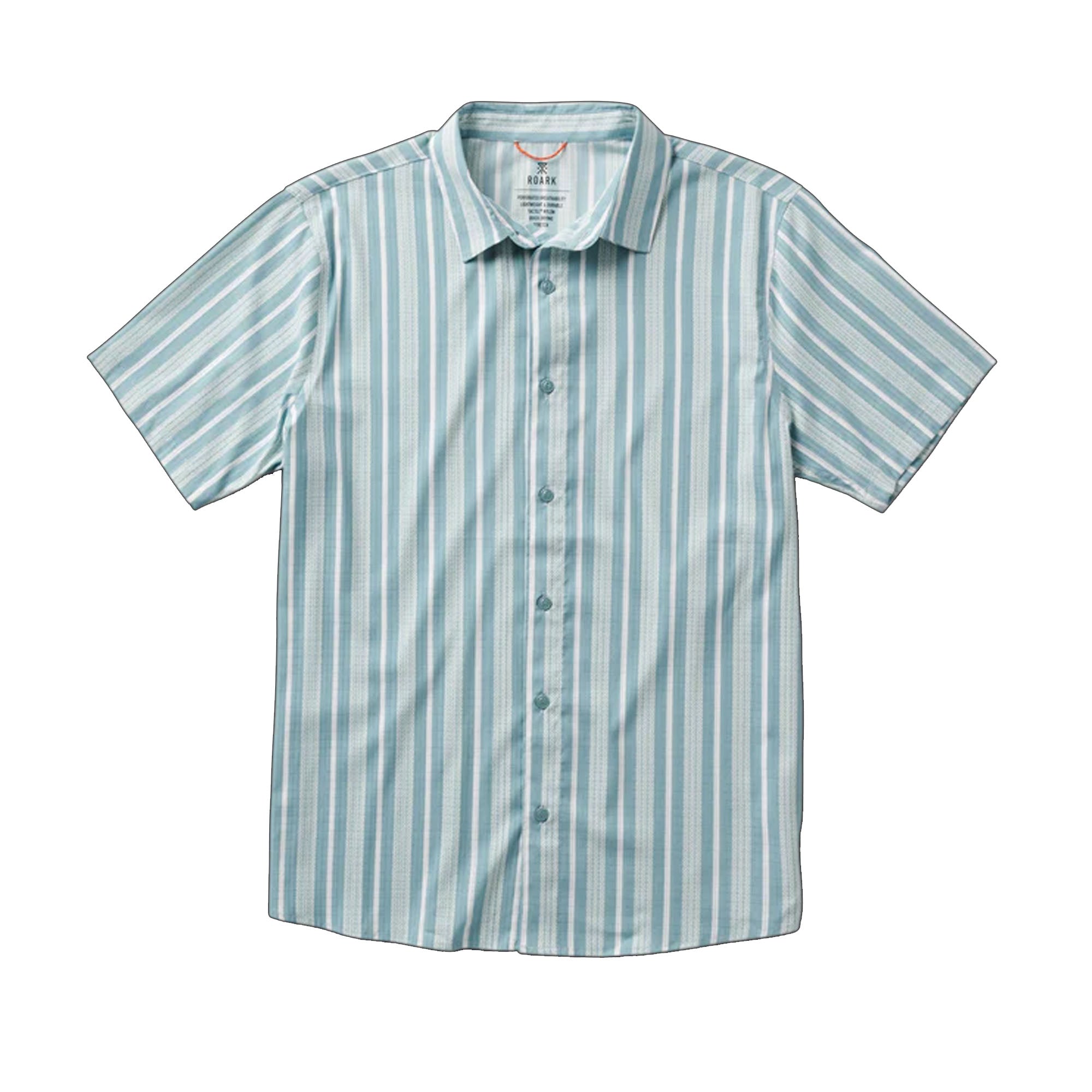 Roark Bless Up Breathable Stretch Men's Dess Shirt - Stripe Dusty Blue